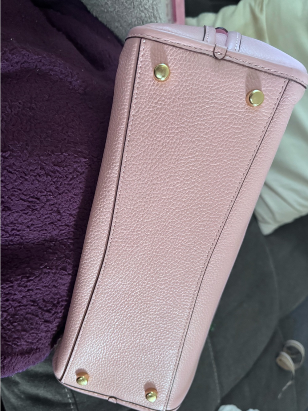 Coach Pink Pebbled Leather Double-Handle Shoulder Bag - Picture 5 of 7